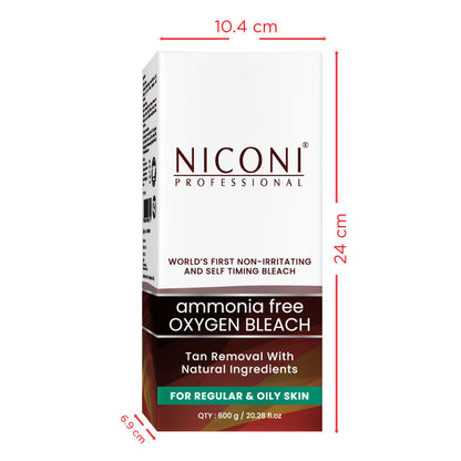 Niconi Tan Removal Ammonia Free Oxygen Face Bleach For Regular & Oily Skin - 600gm