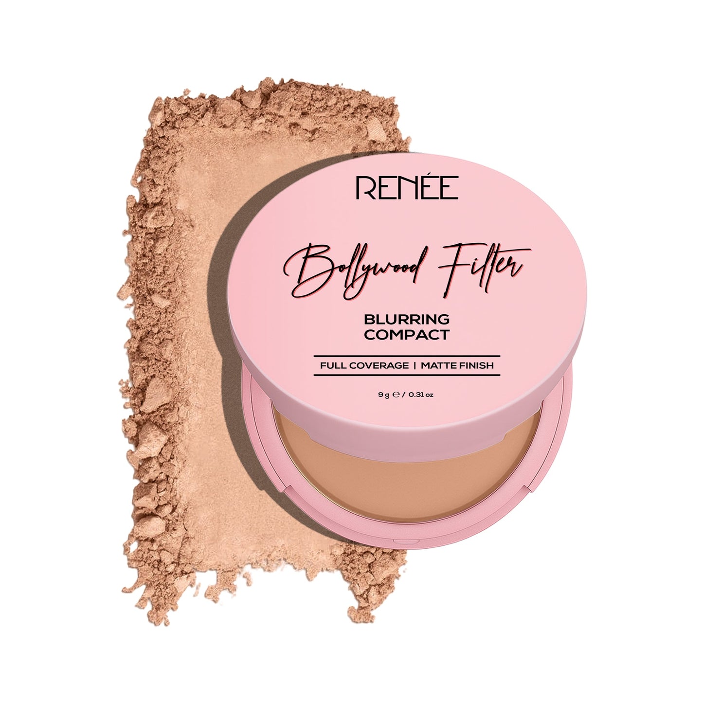RENEE Bollywood Filter Pore Minimising Blurring Compact With Matte Finish & Full Coverage, 9 g
