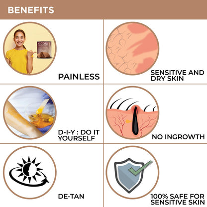NICONI Painless Liposoluble Hair Removal Wax (Dark Chocolate) 700gms