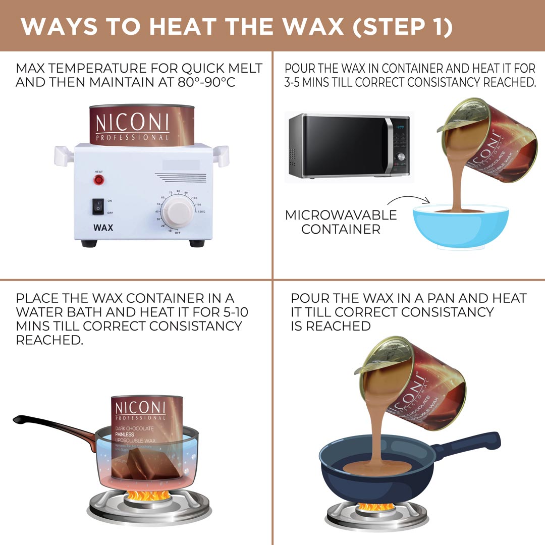 NICONI Painless Liposoluble Hair Removal Wax (Dark Chocolate) 700gms