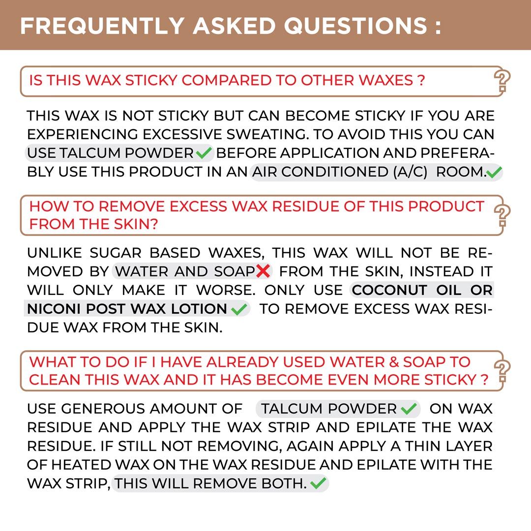 NICONI Painless Liposoluble Hair Removal Wax (Dark Chocolate) 700gms