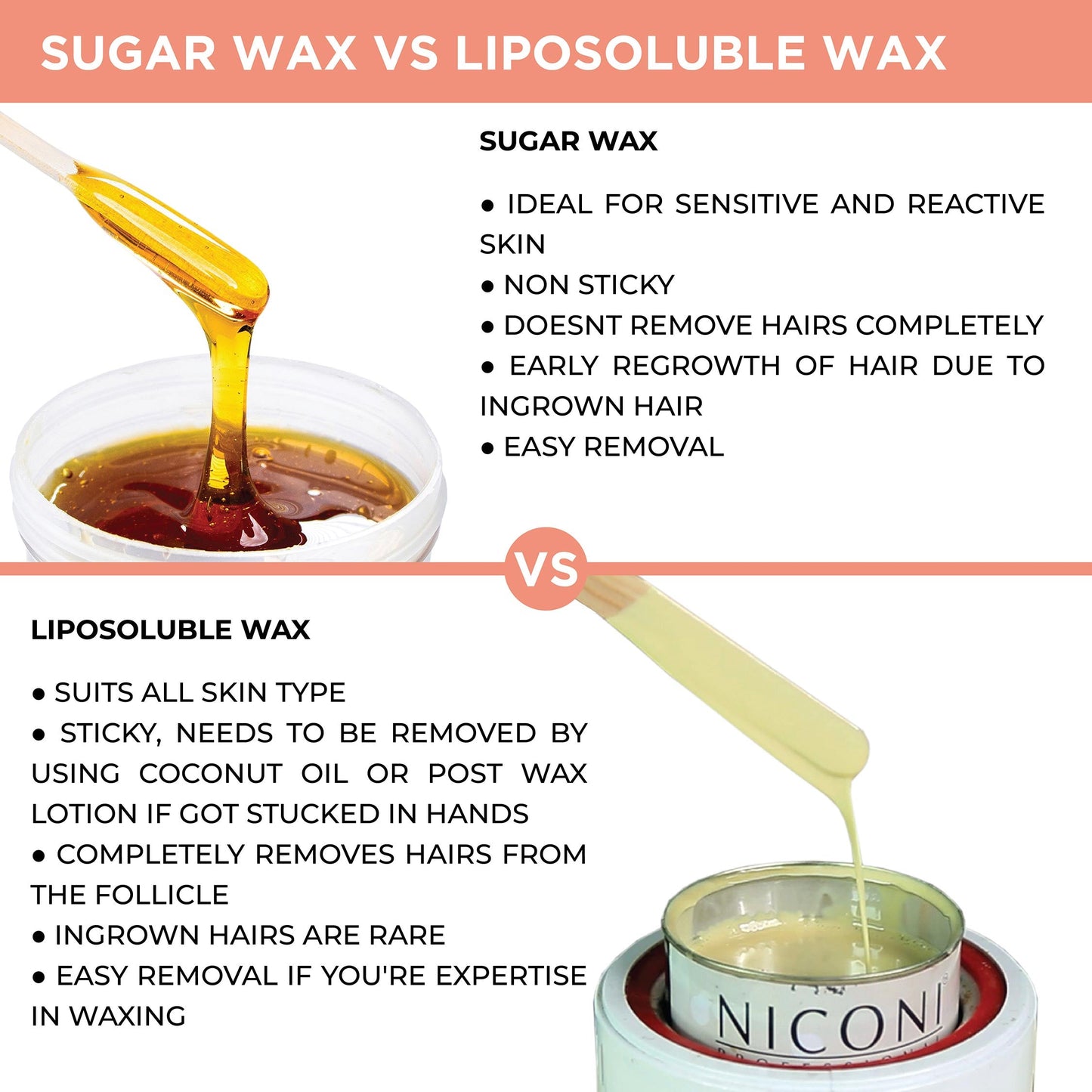NICONI Painless Liposoluble Wax for Hair Removal (Pearl) 700gms