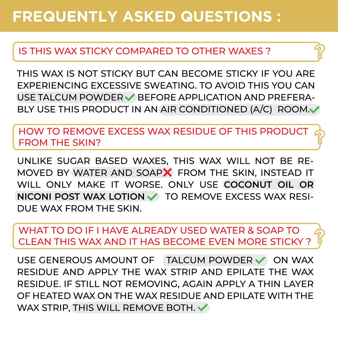 NICONI Painless Liposoluble Hair Removal Wax (White Chocolate) 700gms