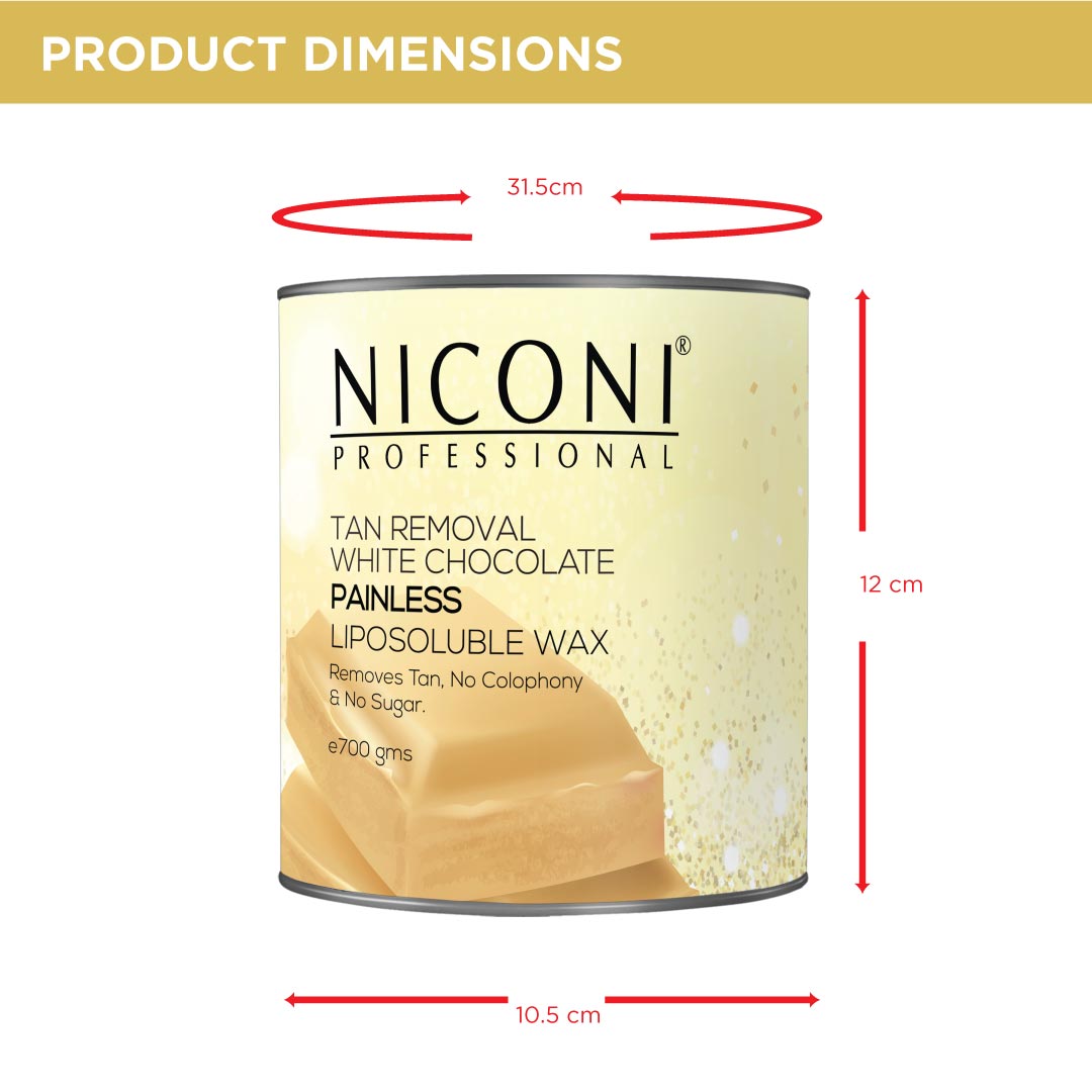 NICONI Painless Liposoluble Hair Removal Wax (White Chocolate) 700gms
