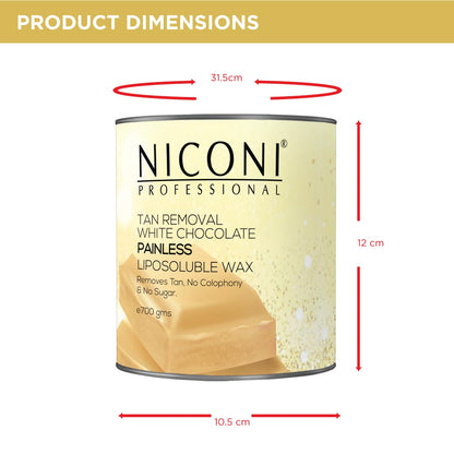 NICONI Painless Liposoluble Hair Removal Wax (White Chocolate) 700gms