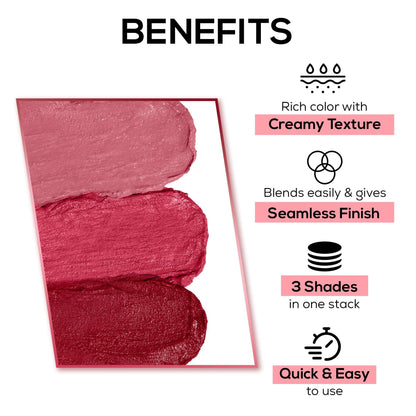 RENEE Glam Stack 3-In-1 Lip & Cheek Tint 4.5g