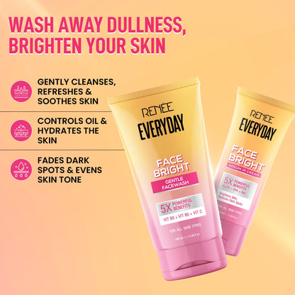 Go Bright 3-in-1 Skincare Set – Facewash, Scrub Soap & Face Cream for Glowing, Even-Toned & Tan-Free Skin