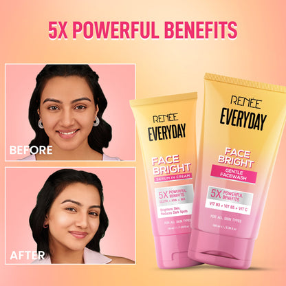 Go Bright 3-in-1 Skincare Set – Facewash, Scrub Soap & Face Cream for Glowing, Even-Toned & Tan-Free Skin