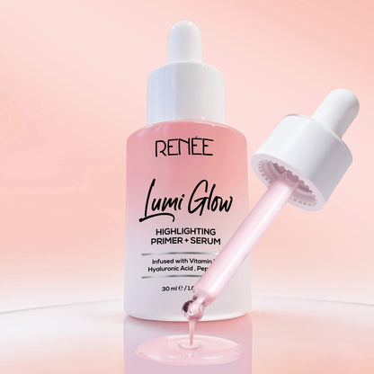 RENEE Lumi Glow Highlighting Primer + Serum With Hyaluronic Acid For Luminous & 3D Glow, 30ml