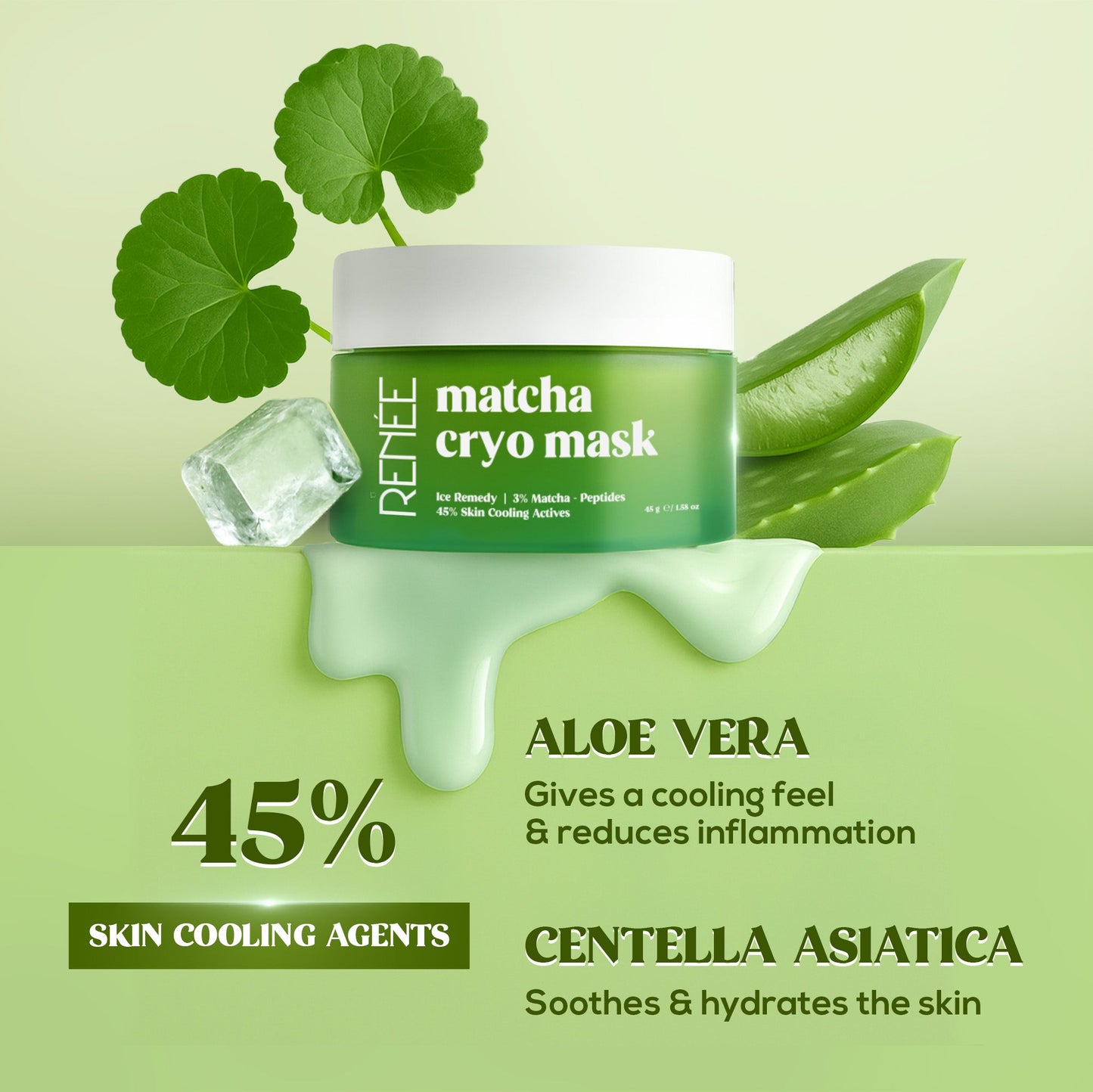 RENEE Matcha Cryo Face Cooling Mask, 45 g