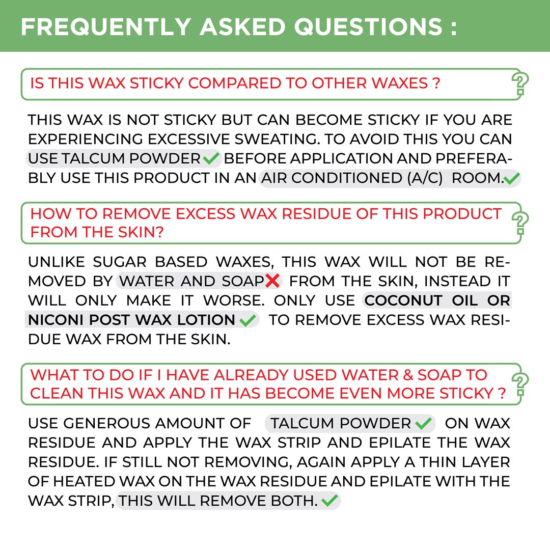 NICONI Painless Liposoluble Hair Removal Wax (Aloe Vera) 700gms