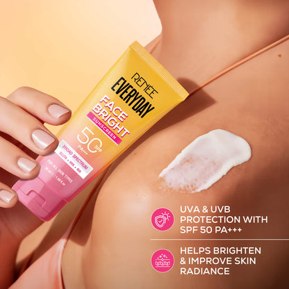 RENEE Everyday Face Bright Complete Skincare Combo With Face Wash, Illuminating Serum, Serum In Cream & In-Vivo Tested Sunscreen SPF 50 PA+++