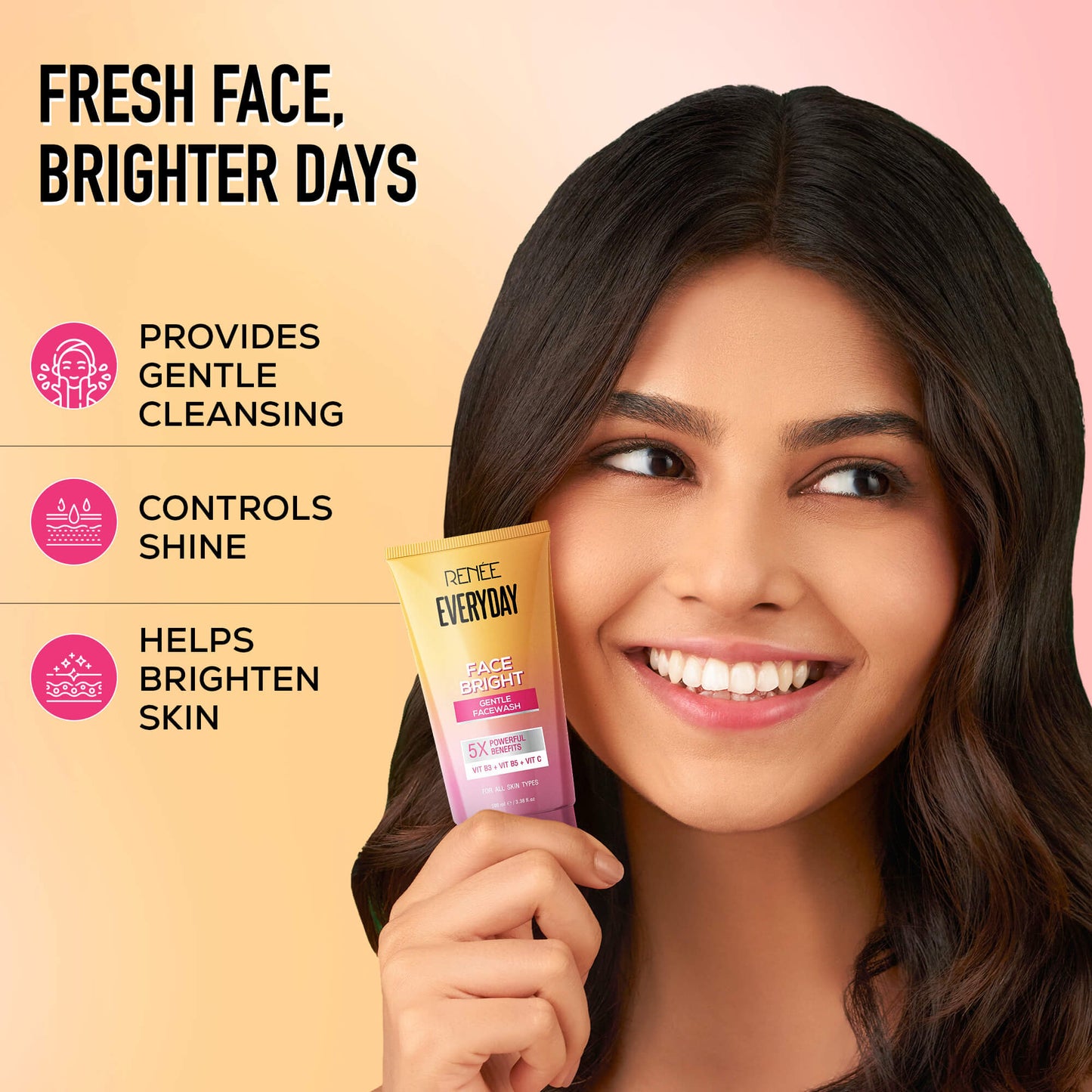 RENEE Everyday Face Bright Skincare Trio With Face Wash, Illuminating Serum & In-Vivo Tested Sunscreen SPF 50 PA+++