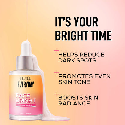 RENEE Everyday Face Bright Skincare Trio With Face Wash, Illuminating Serum & In-Vivo Tested Sunscreen SPF 50 PA+++